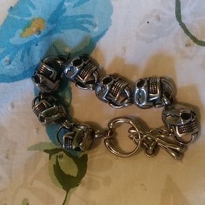 Mens skull braclet